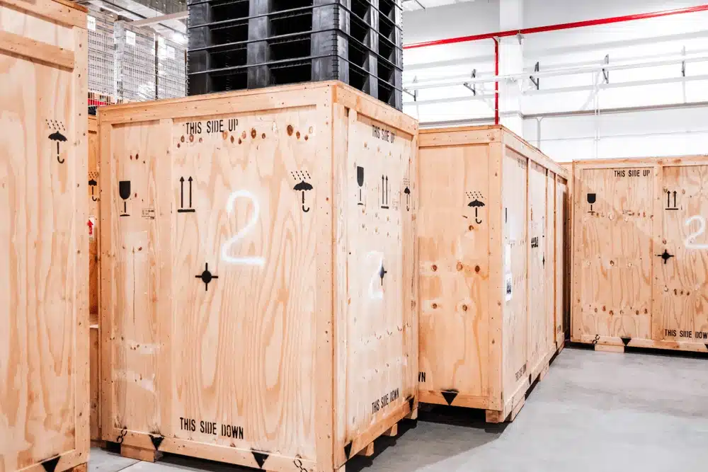 crates in warehouse