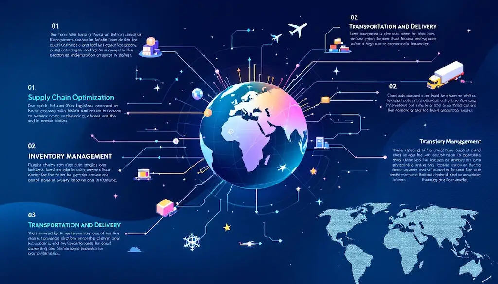 logistics management infographic with earth