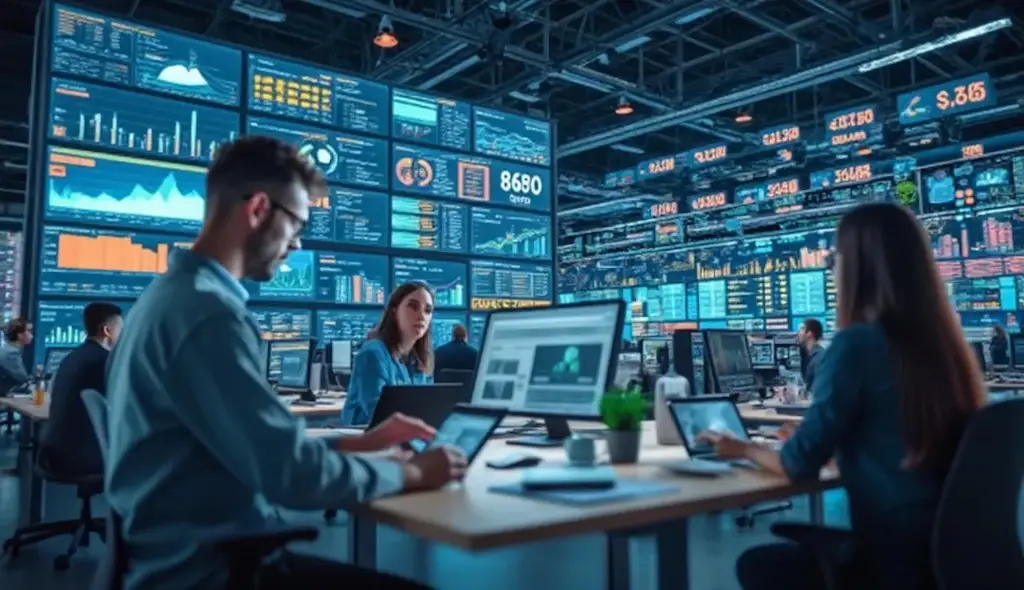 shopify management team in room full of monitors