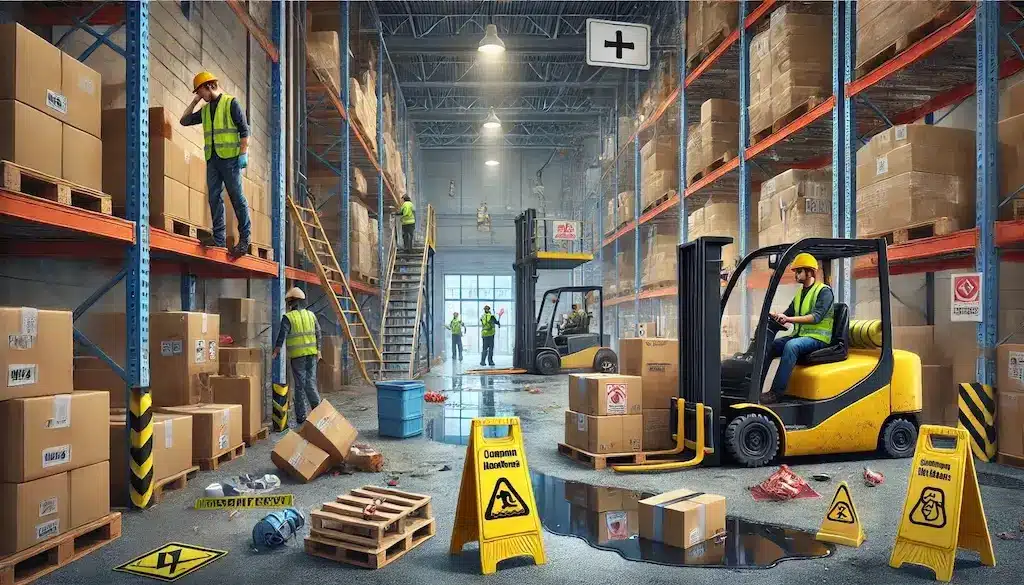 warehouse safety hazards illustration