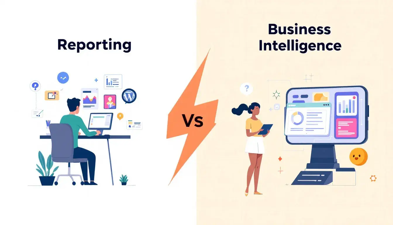 business intelligence vs reporting illustration